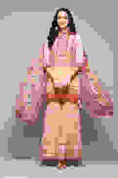 Off White Polyester Straight Printed Kurta Garara Suit Set image number 7