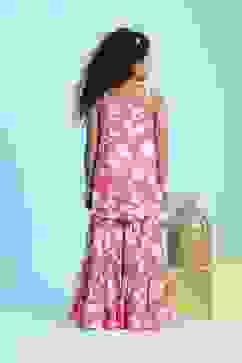 Coral Cotton Printed Straight Suit Set image number 4