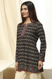 Mustard Yellow Printed Straight Short Kurta image number 2