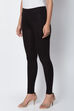 Moss Green Viscose Lycra Solid Leggings image number 1
