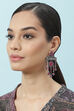 Oxidised Pink Brass Earrings image number 3