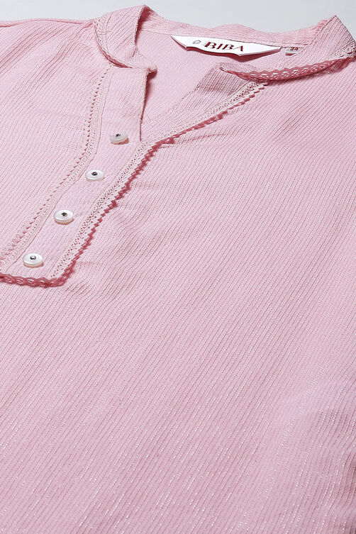 Blue Cotton Blend Straight Yarndyed Kurta image number 1