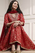 Off White Cotton Anarkali Printed Suit Set image number 8