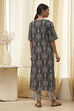 Black and Beige Printed Straight Kurta Set image number 4