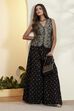 Black Viscose Rayon Embroidered Fusion Set