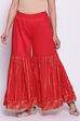 Crimson Red Cotton Sharara image number 0