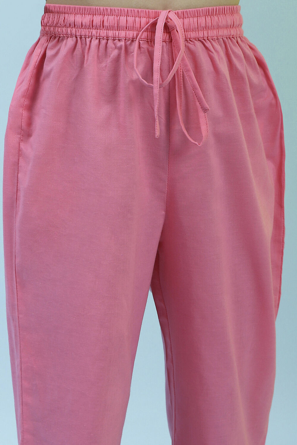 Blue and Pink Cotton Printed Straight Suit Set image number 2