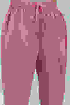 Blue and Pink Cotton Printed Straight Suit Set image number 2