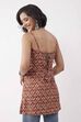 Rust Cotton Printed A Line Short Kurti image number 3
