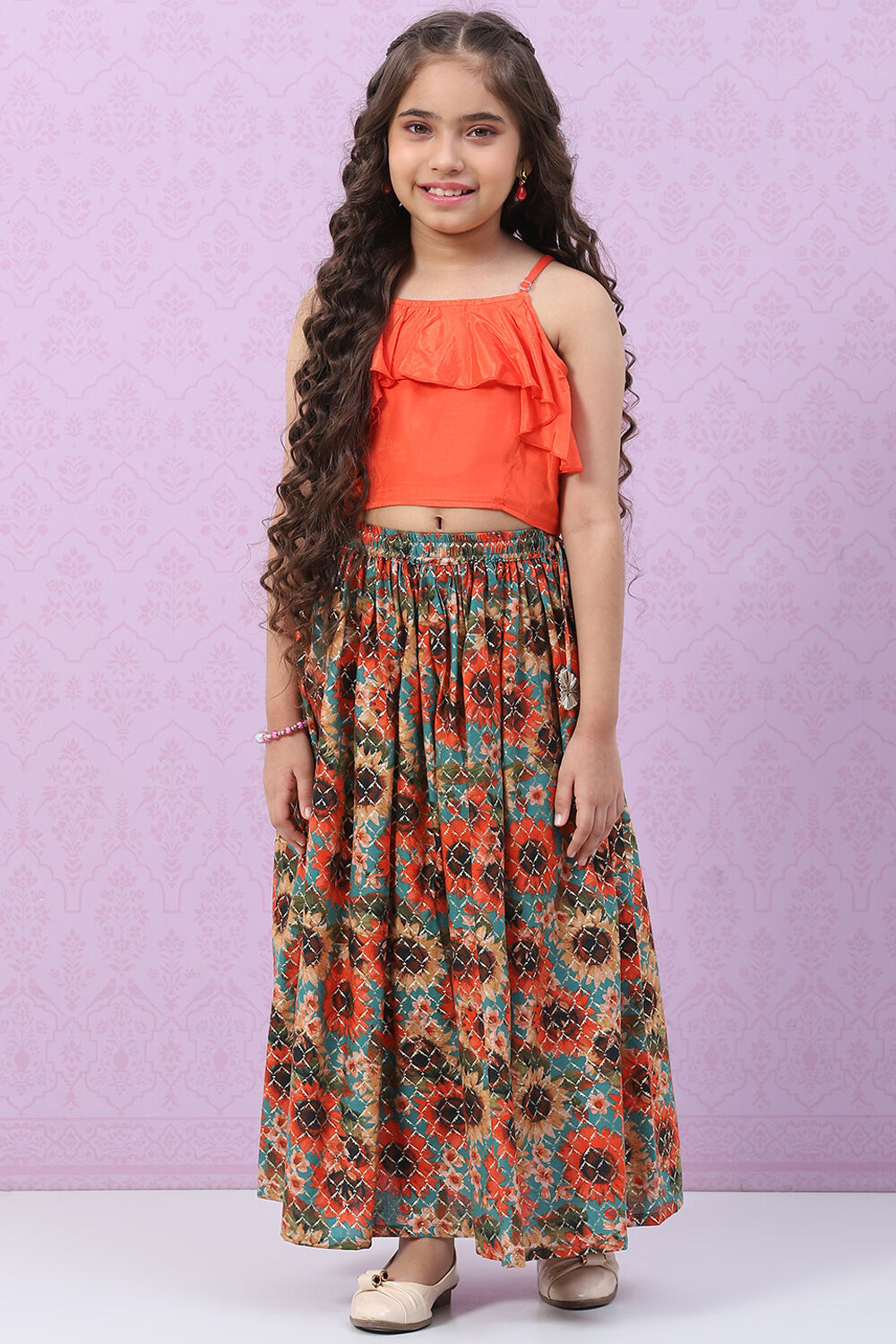 Red Viscose Straight Printed Kurta Set image number 0