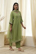 Green Solid A-Line Suit Set image number 5