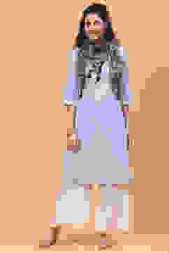 Charcoal Art Silk Printed Scarf image number 2