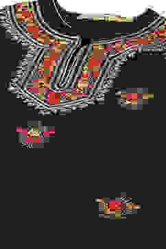 Rohit Bal Black Cotton Blend Straight Kurta Suit Set image number 1