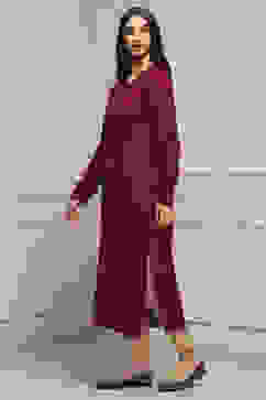 Berry Acrylic Straight Yarndyed Kurta image number 2