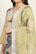 Wine Linen Blend Unstitched Suit Set image number 2