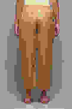 Antique Gold Polyester Slim Printed Pants image number 3