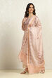 Blue Tussar Printed Unstitched Suit Set image number 4