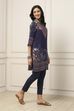 Blue Viscose Rayon Ethnic Motif Printed Straight Kurta image number 4