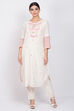 Off White Cotton Straight Yarndyed Kurta image number 0