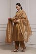 Copper Cotton Gathered Dyed Suit Set image number 3