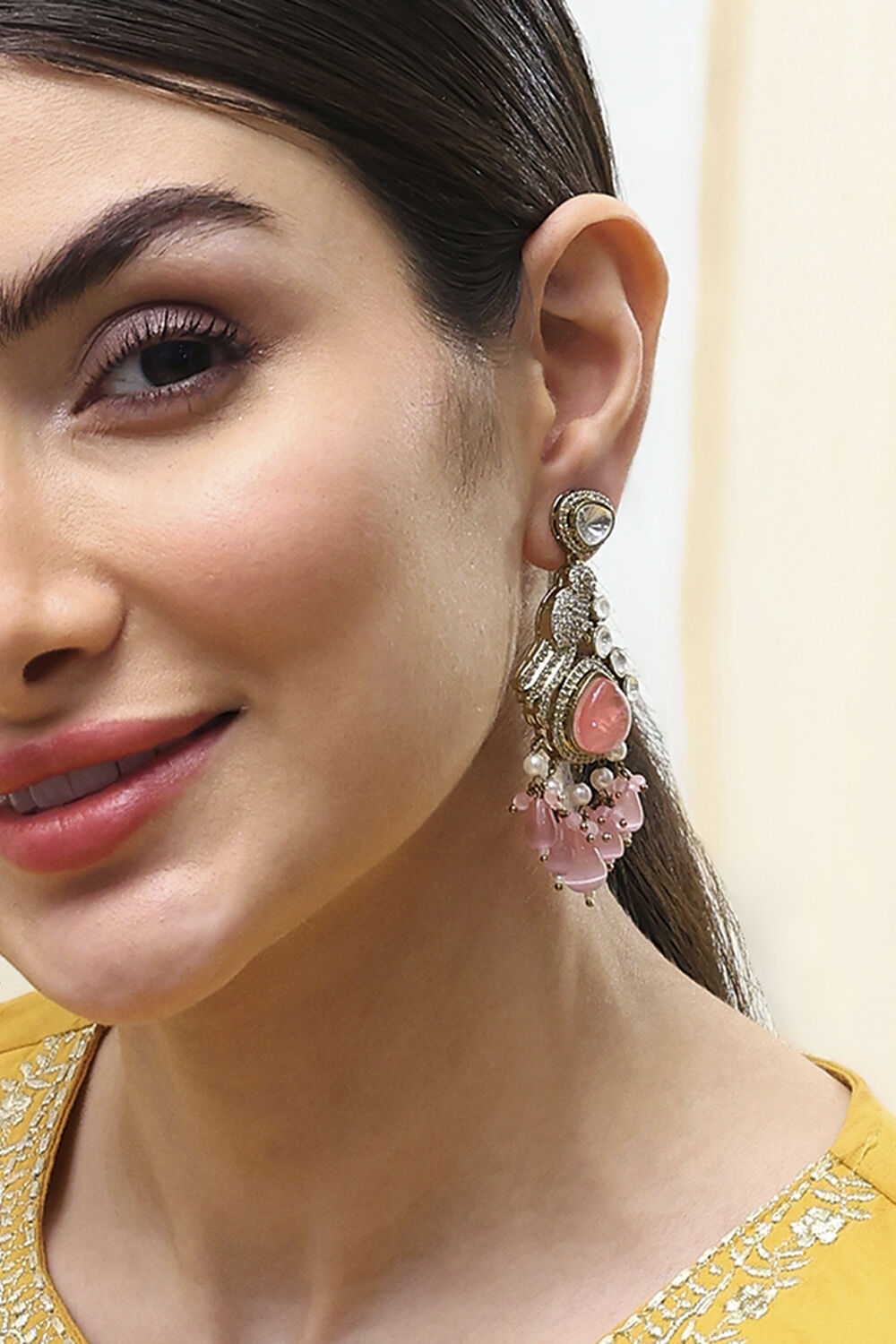 Light Pink Stone Earrings image number 1