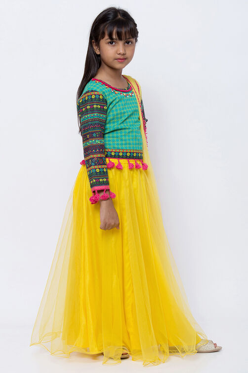 Multicolour Cotton Lehenga Set image number 3