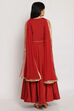 Rust Art Silk Metallic Lehenga Set image number 5
