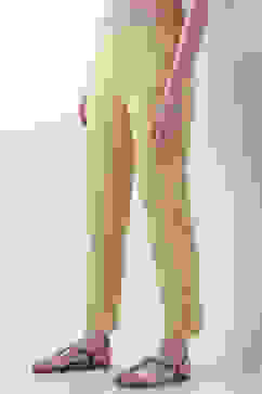 Beige Cotton Lycra Straight Pants image number 2