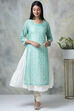 Peach Cotton Double Layered Printed Kurta image number 0