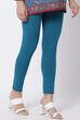 Teal Cotton Blend Solid Anklets image number 3