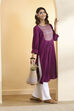 Purple Viscose Rayon Straight Kurta