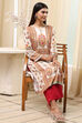 Green Printed Straight Kurta image number 0