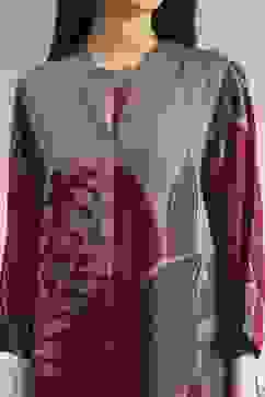 Berry Printed Straight Kurta Set image number 1