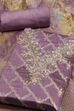 Olive Organza Unstitched Suit Set image number 1