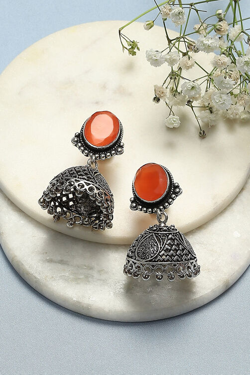 Orange Brass Earrings image number 0