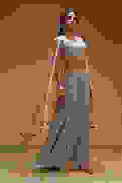 Beige Viscose Georgette Fusion Sharara Set image number 5