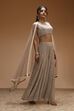 Beige Viscose Georgette Fusion Sharara Set image number 5