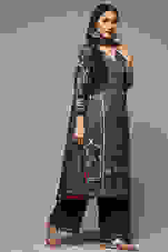 Indigo & Green Rayon Straight Kurta Palazzo Suit Set image number 5