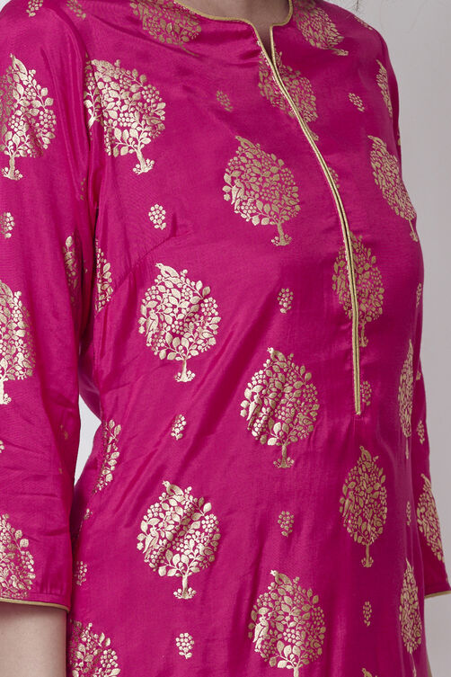 Blue Viscose Straight Printed Kurta image number 1