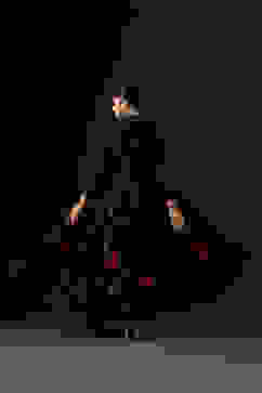 Rohit Bal Black Cotton Silk Anarkali Printed Suit Set image number 5