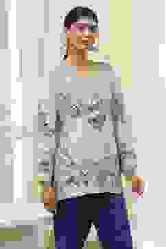 Off-White and Blue Modal Blend Straight Short Kurta image number 0