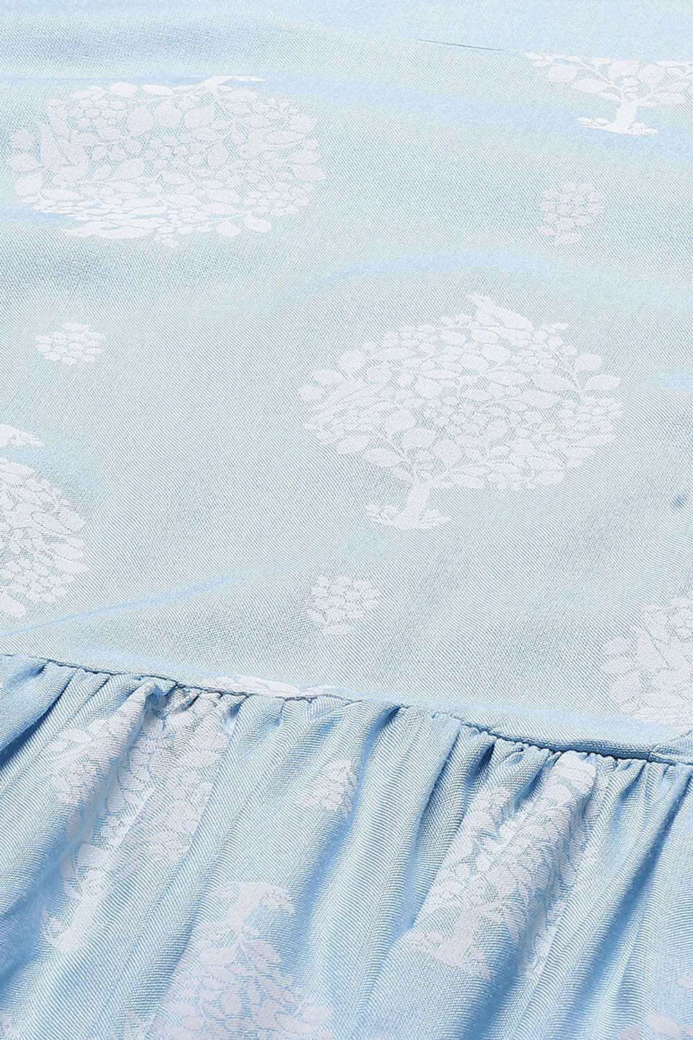 Powder Blue Rayon Printed Kurta Dress image number 1