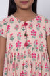 Peach Cotton Flared Straight Kurta Palazzo Suit Set image number 1