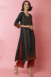 Rust LIVA Straight Printed Kurta image number 2