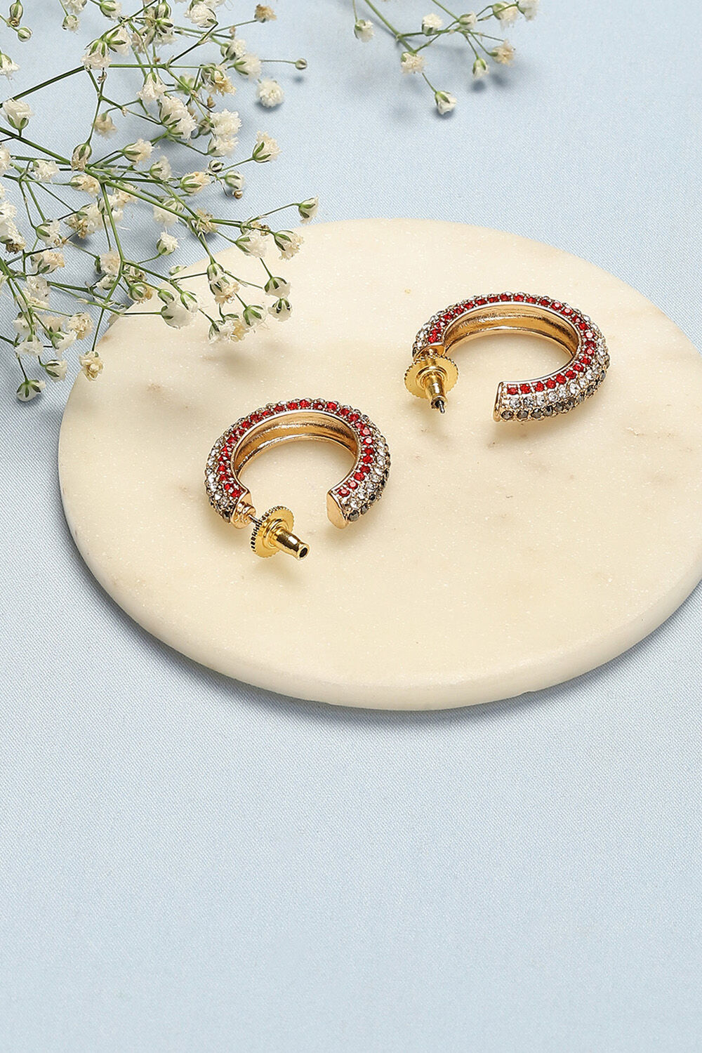 Red & Black Brass Earrings image number 2