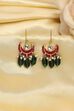 Multicolour Gold Plated Brass Studded Drop Earrings image number 0