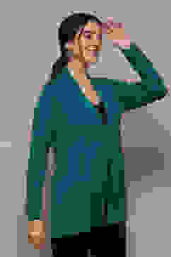 Teal Blue Acrylic Straight Yarndyed Sweater image number 1