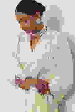 Cream-Toned Cotton Schiffli Straight Suit Set image number 1