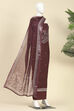 Dark Beige Linen Embroidered Unstitched Suit Set image number 4