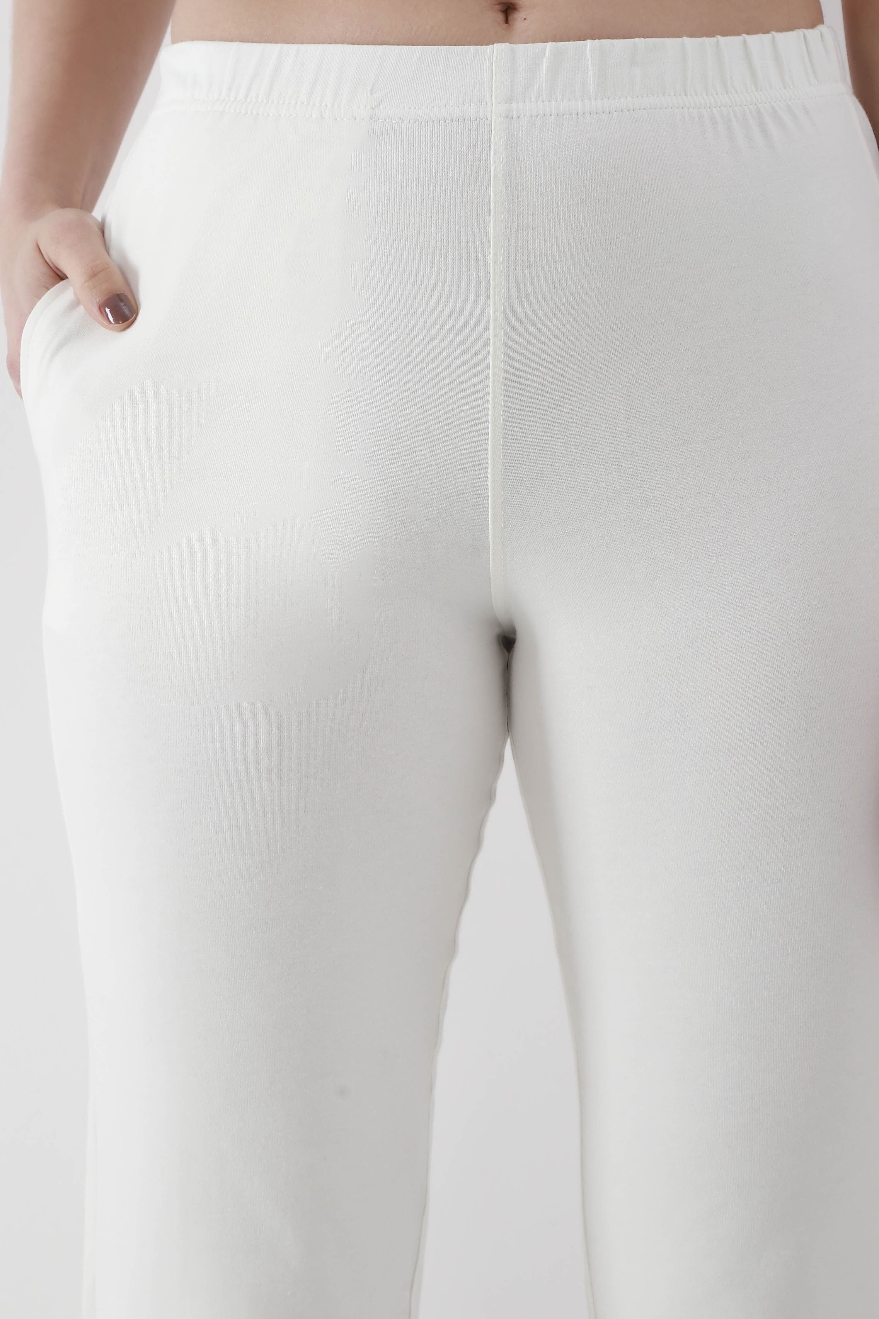 Navy Blue Solid Cotton Lycra Straight Pants image number 1